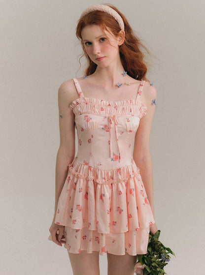 Blush Satin Suspender Dress