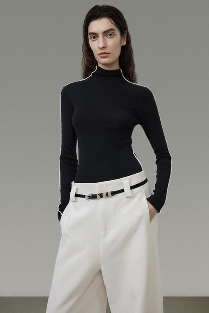 Slim Fit Knit Turtleneck Top