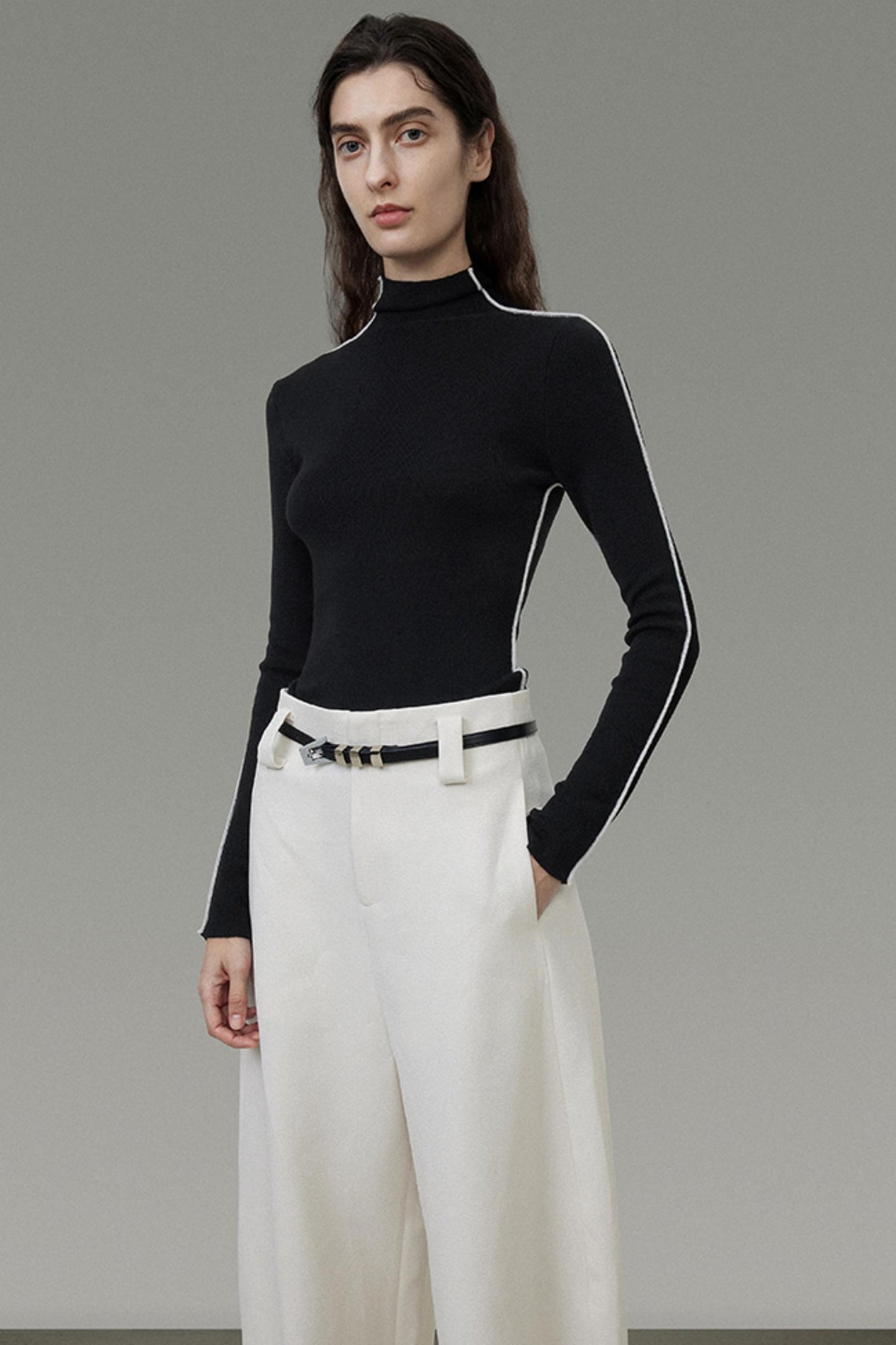 Slim Fit Knit Turtleneck Top