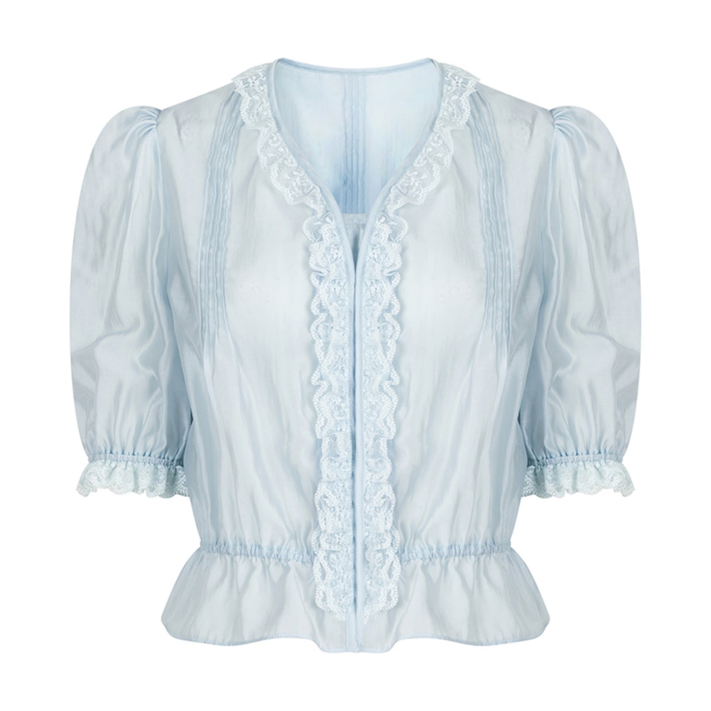 Lace Detail Feminine Trim Blouse