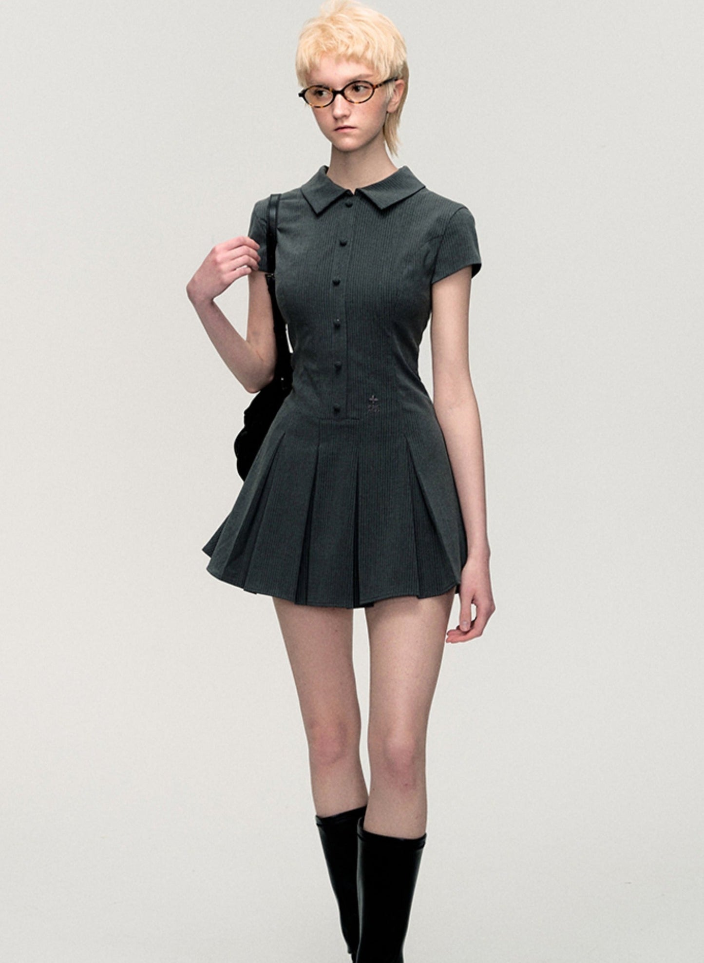 Short Sleeve College Suit Dress