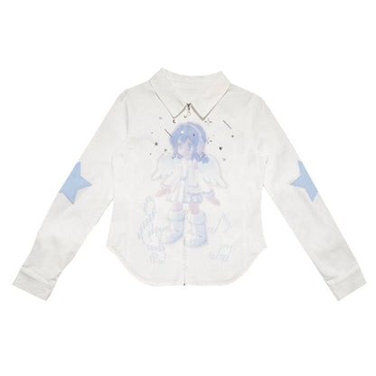 Dreamcore Aqua Stripe Long Sleeve Shirt