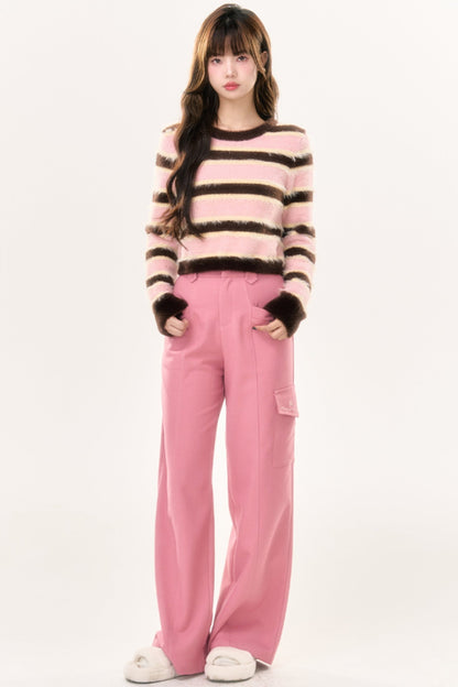 Cozy Pink Faux Fur Sweater