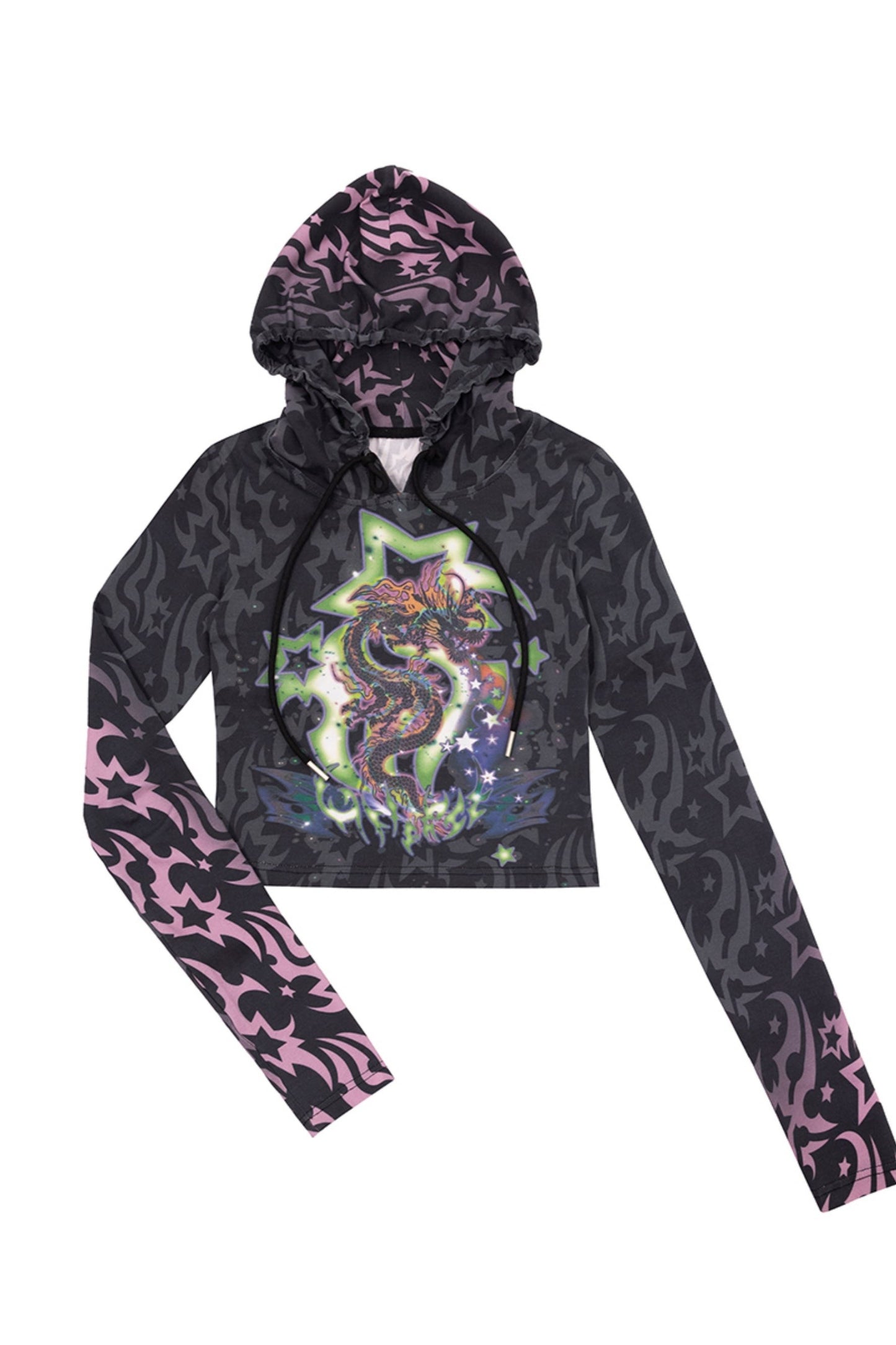 Dragon Graphic Cropped Sweatshirt