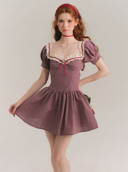 Glittering Plaid French Dress