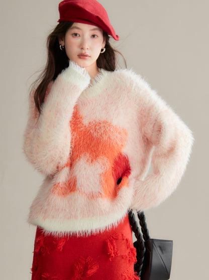 Goldfish imitation mink fur loose sweater