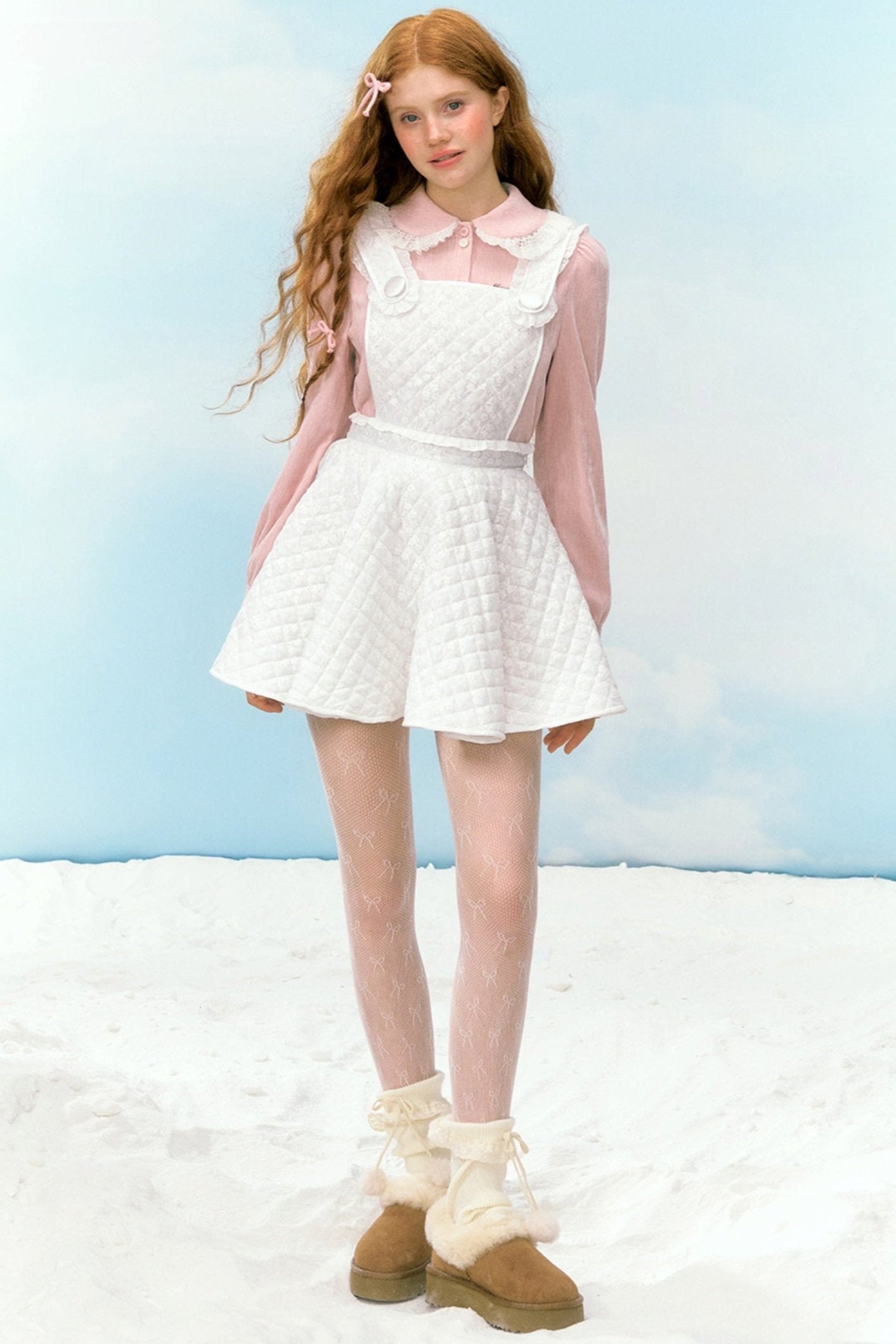 White Padded Lace Vest Dress