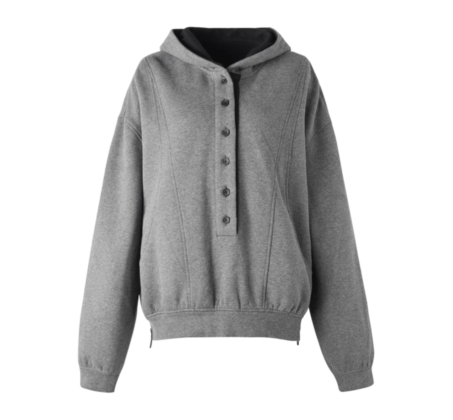 Split Hooded Fleece Sweater