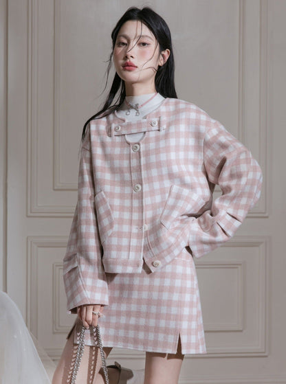 Camellia Pink Plaid Set