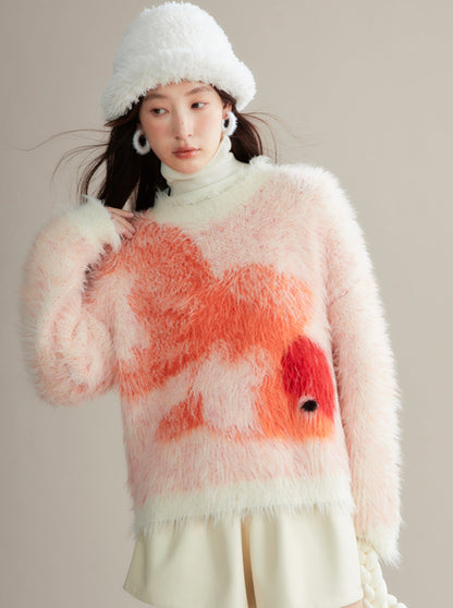 Goldfish imitation mink fur loose sweater