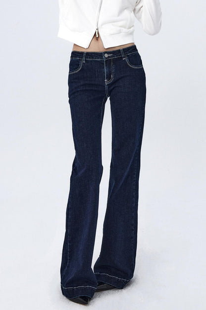 Embroidered Mid-Rise Bootcut Jeans