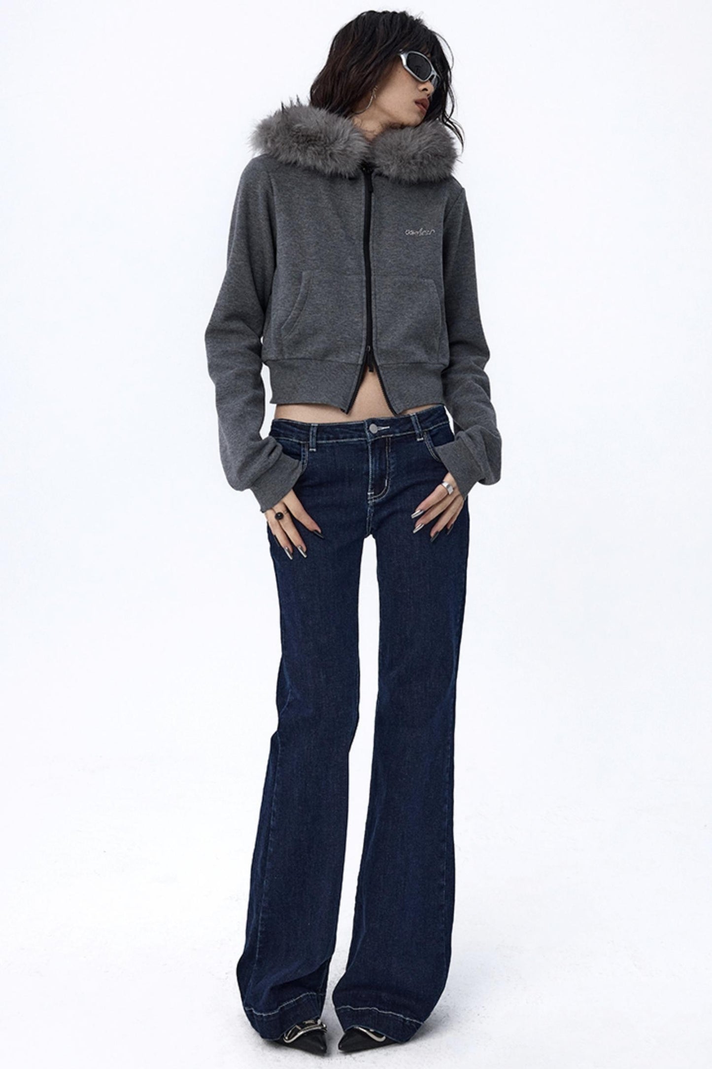 Embroidered Mid-Rise Bootcut Jeans