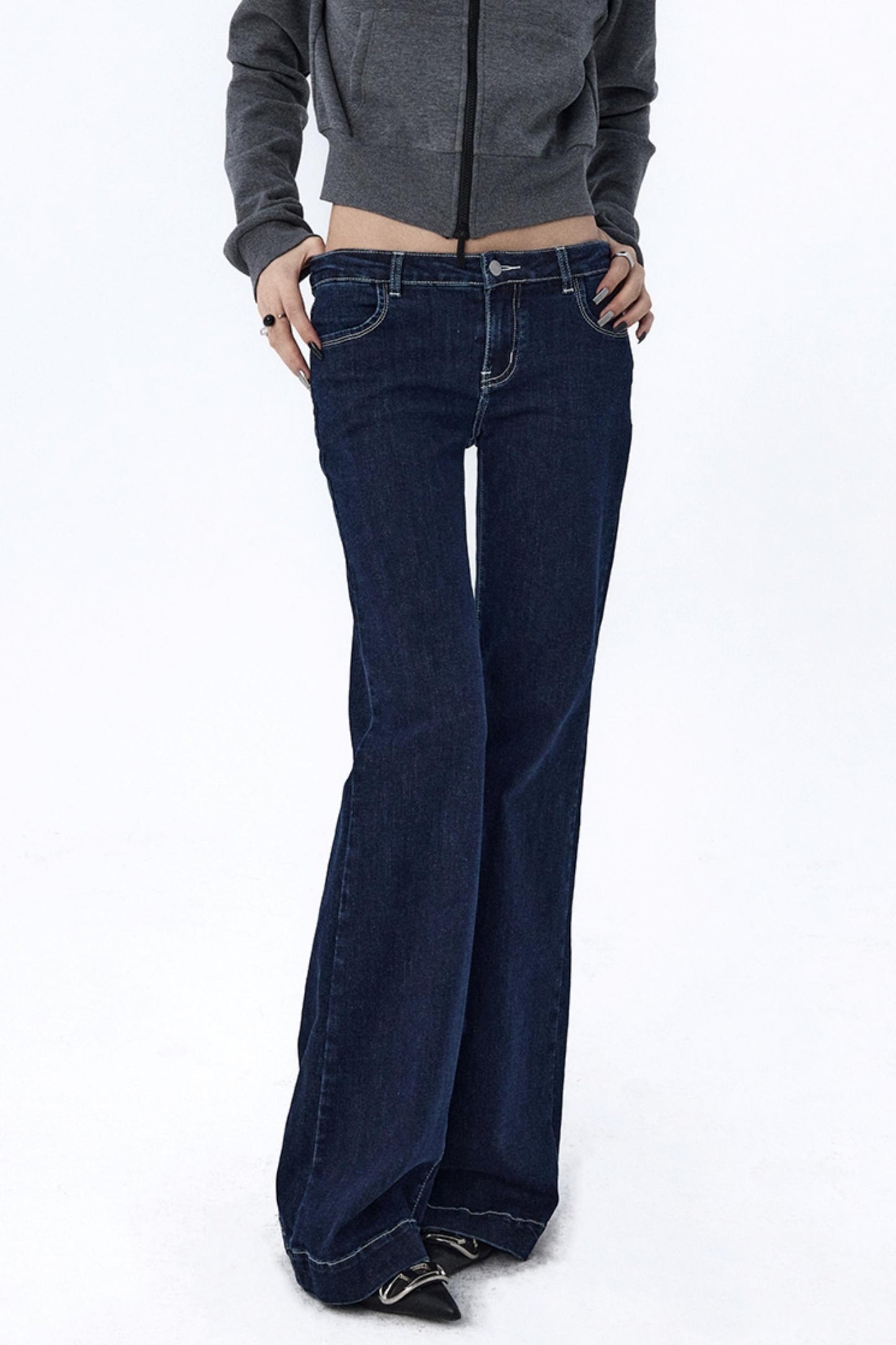 Embroidered Mid-Rise Bootcut Jeans