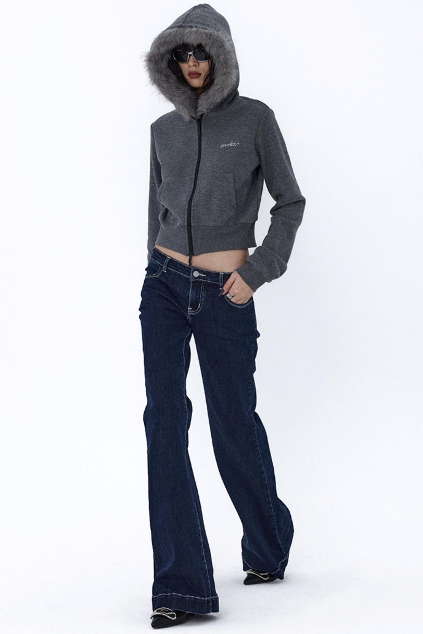 Embroidered Mid-Rise Bootcut Jeans