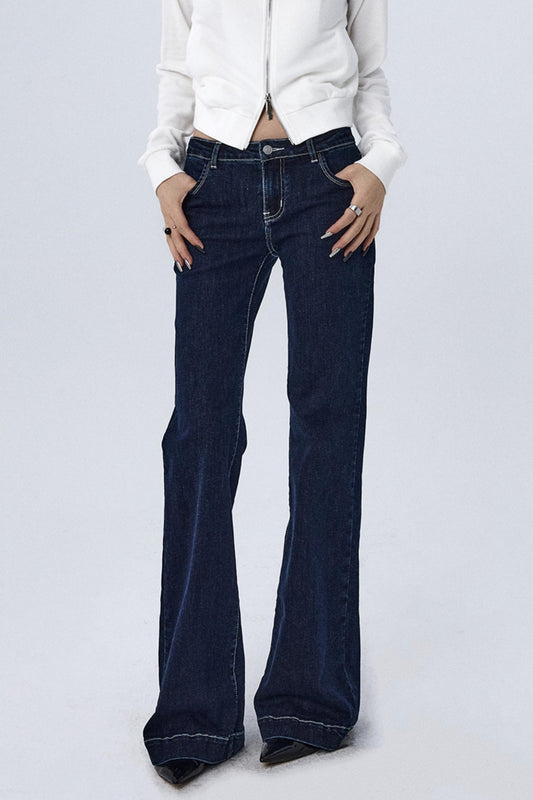 Embroidered Mid-Rise Bootcut Jeans