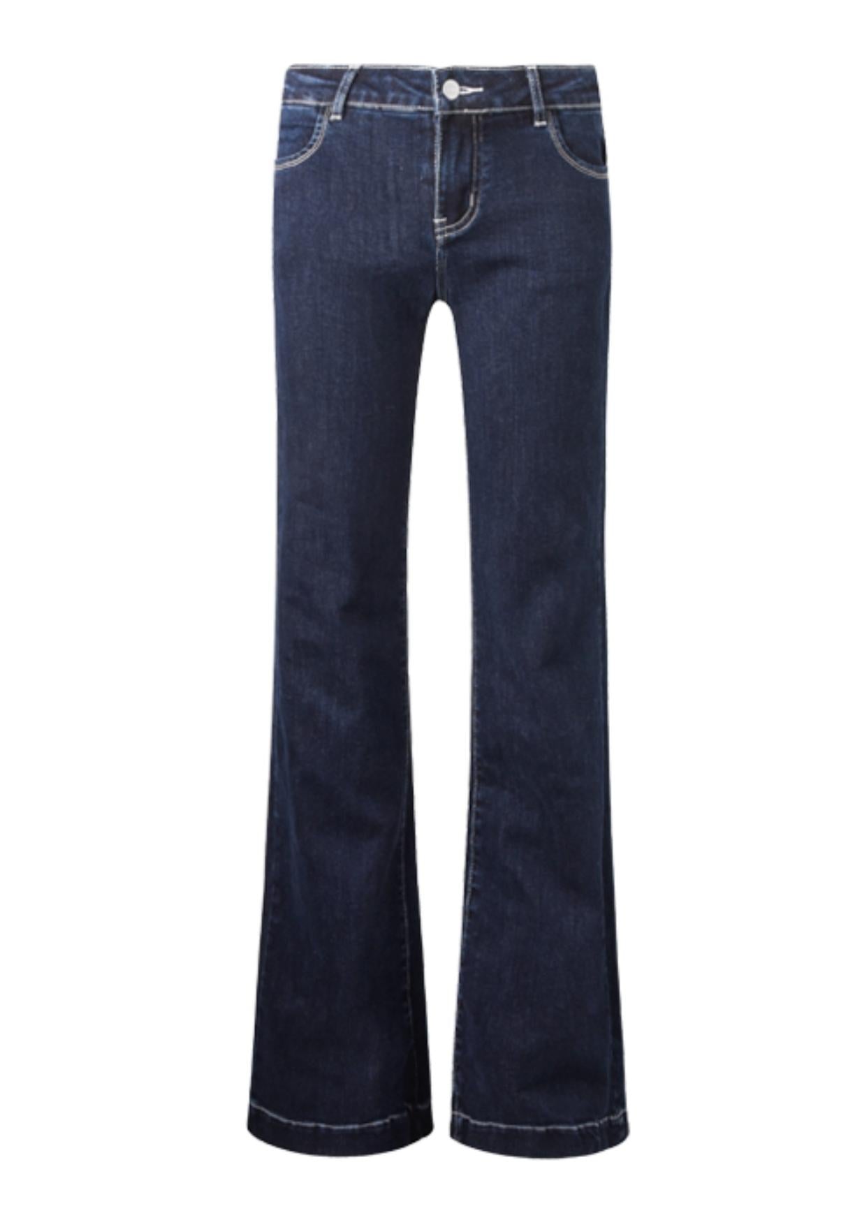 Embroidered Mid-Rise Bootcut Jeans