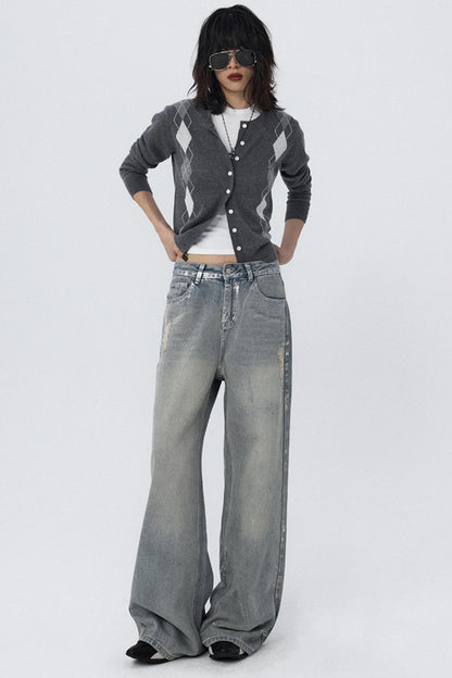 Light Blue Wide-Leg Bootcut Jeans