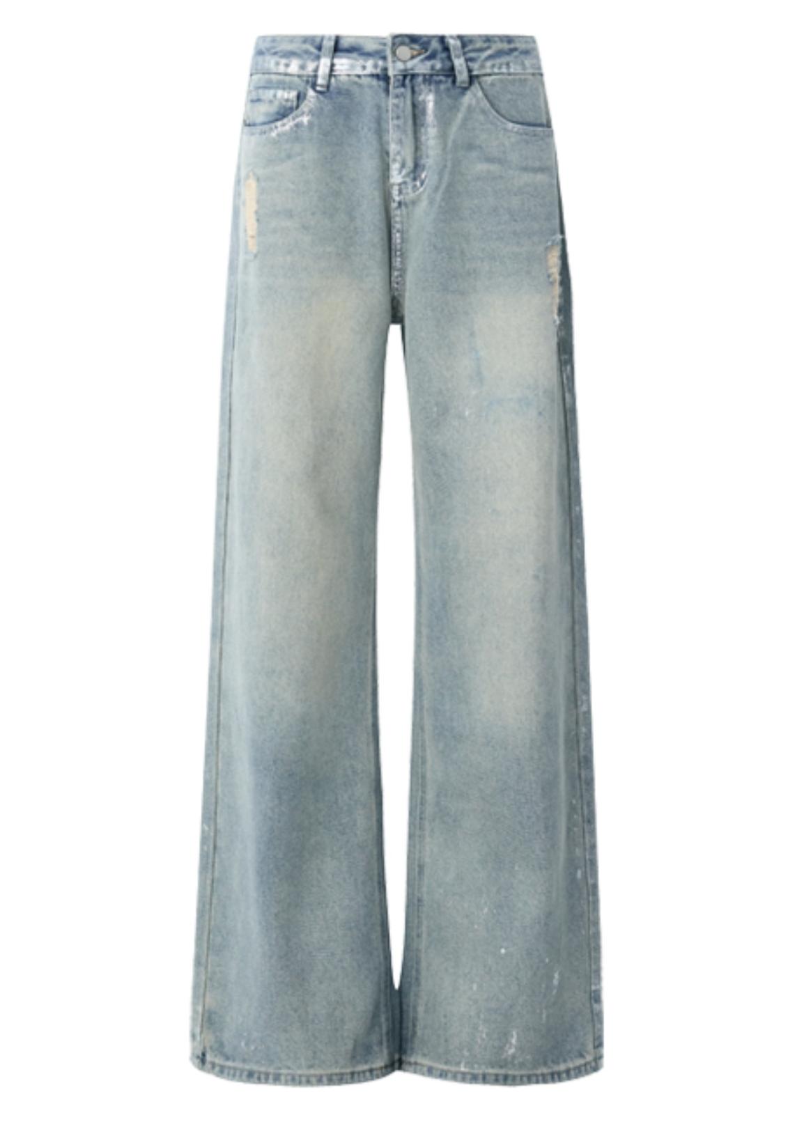 Light Blue Wide-Leg Bootcut Jeans