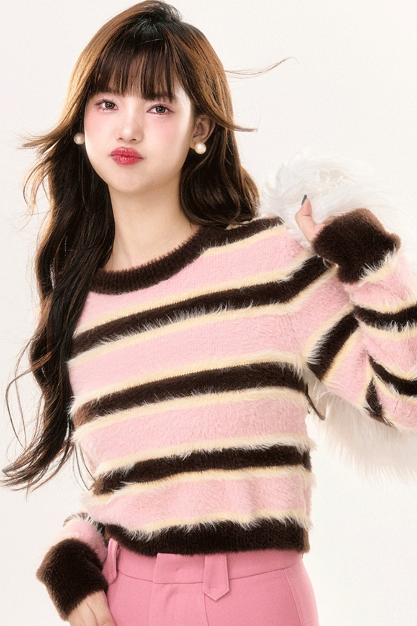 Cozy Pink Faux Fur Sweater