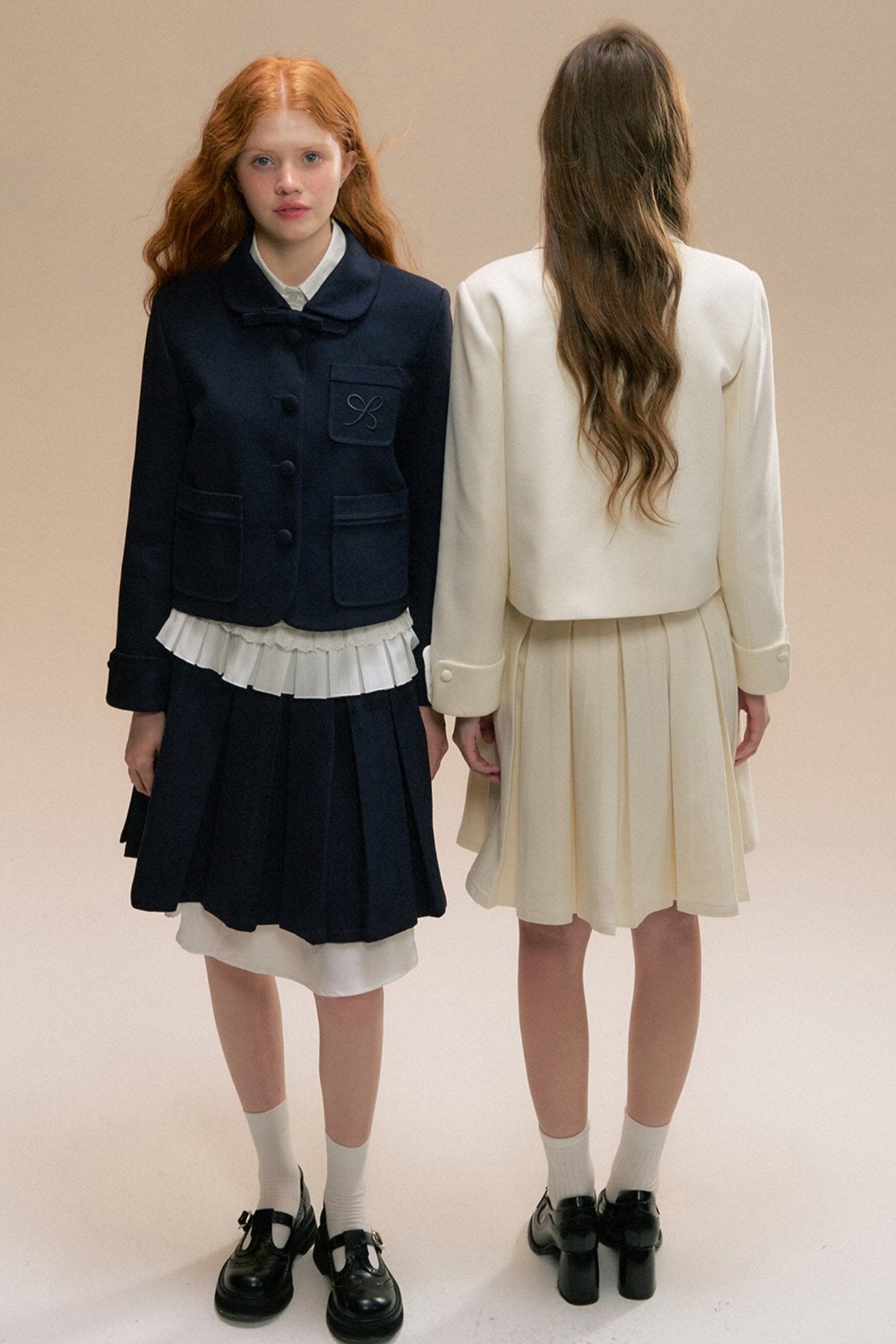 Navy Youth College Tweed Girl Set-Up