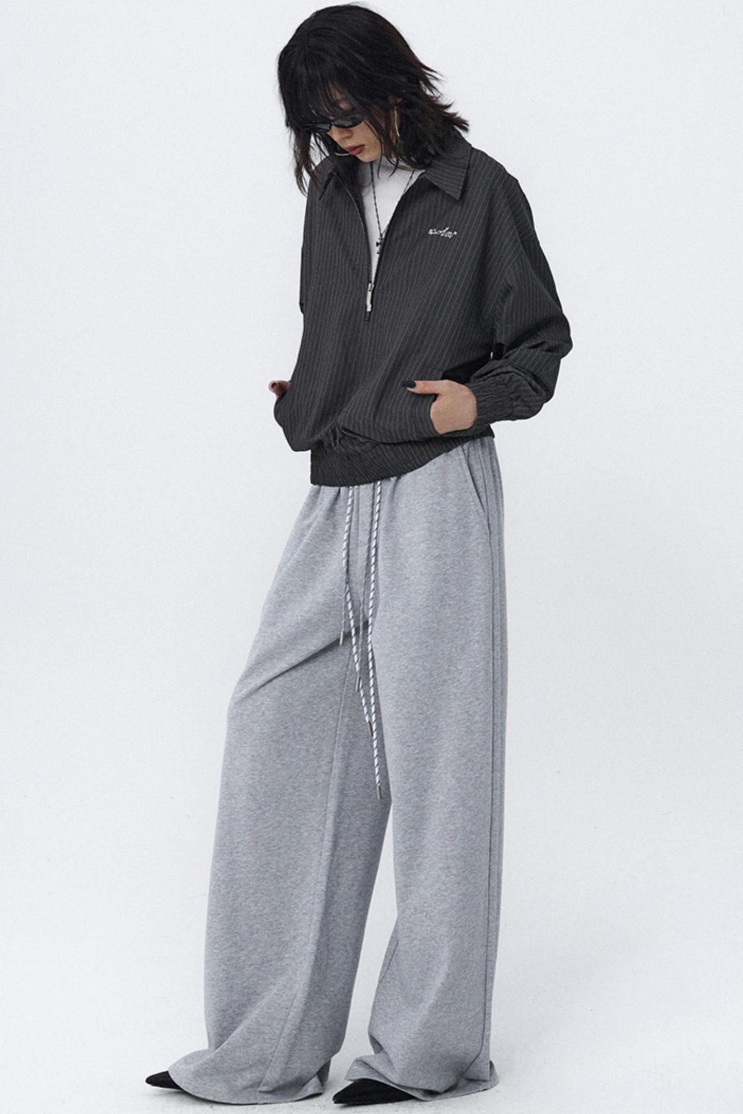 Double Cord Wide-leg Sweatpants