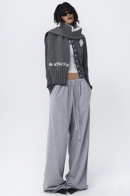 Double Cord Wide-leg Sweatpants