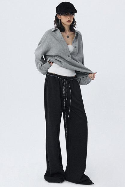 Double Cord Wide-leg Sweatpants