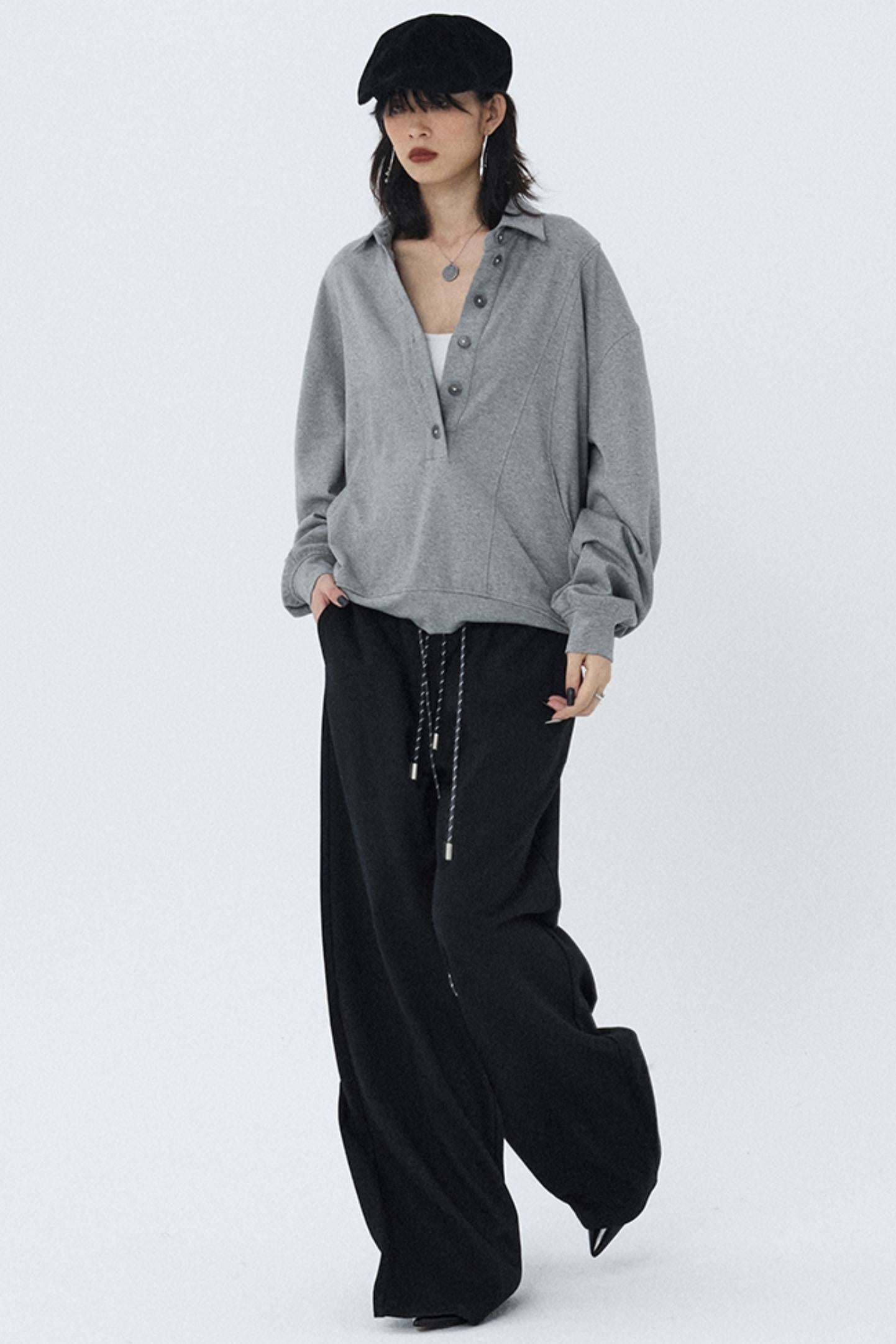 Double Cord Wide-leg Sweatpants