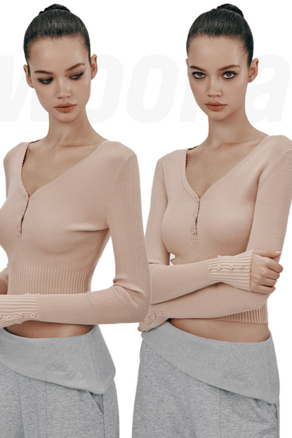 Pure Desire V-Neck Long Sleeve Top