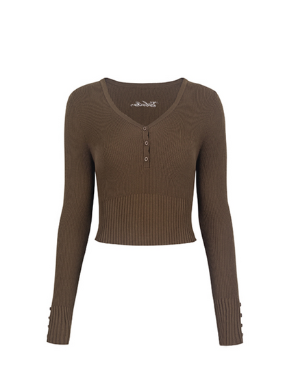 Pure Desire V-Neck Long Sleeve Top