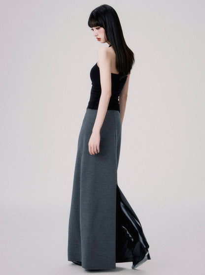 Mid-Rise Slit Maxi Skirt