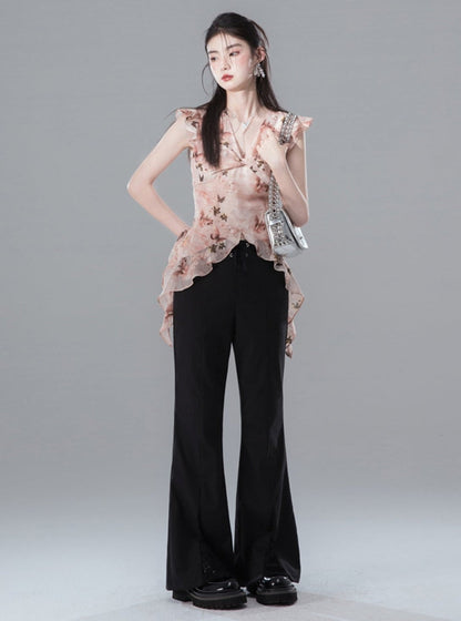 Stretch Flared Horseshoe Pants