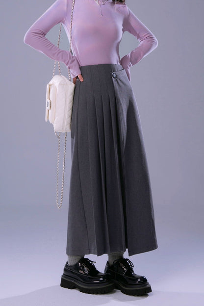 Moonlit Night Side Pleated Skirt