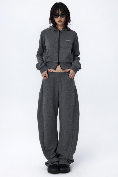 Split Curved Leg Fleece Pants