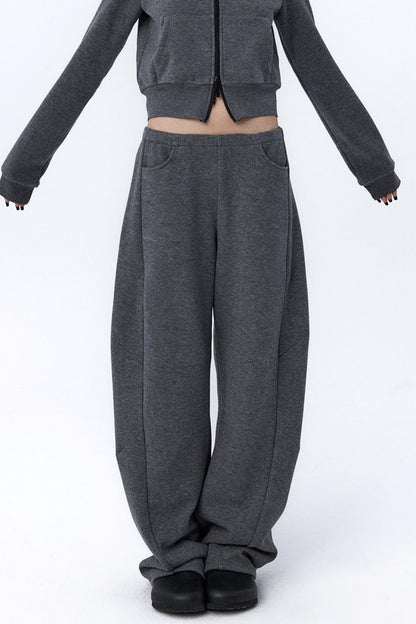 Split Curved Leg Fleece Pants