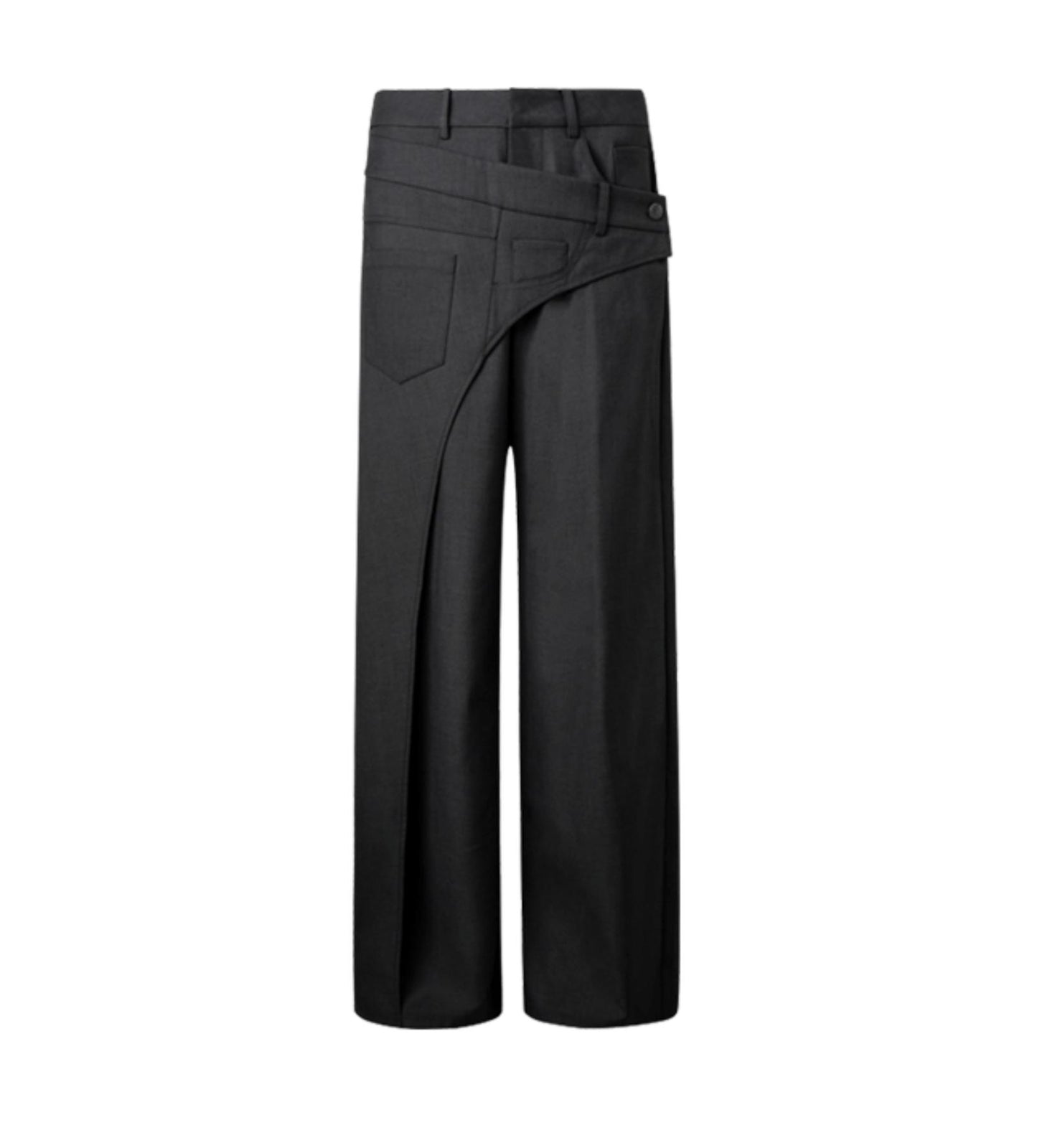 Diagonal Misaligned Loose Hakama Pants