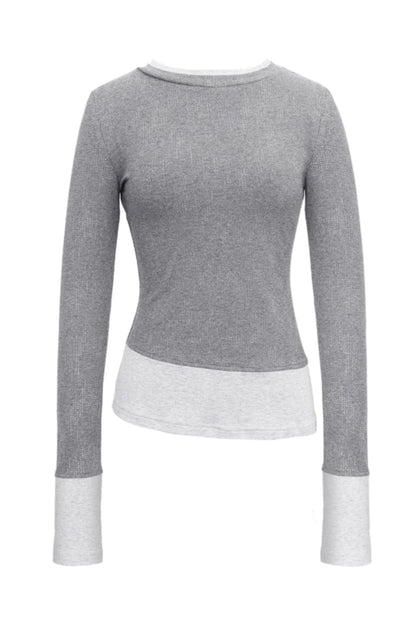 Glitter Contrasting Stitch Knit Undershirt