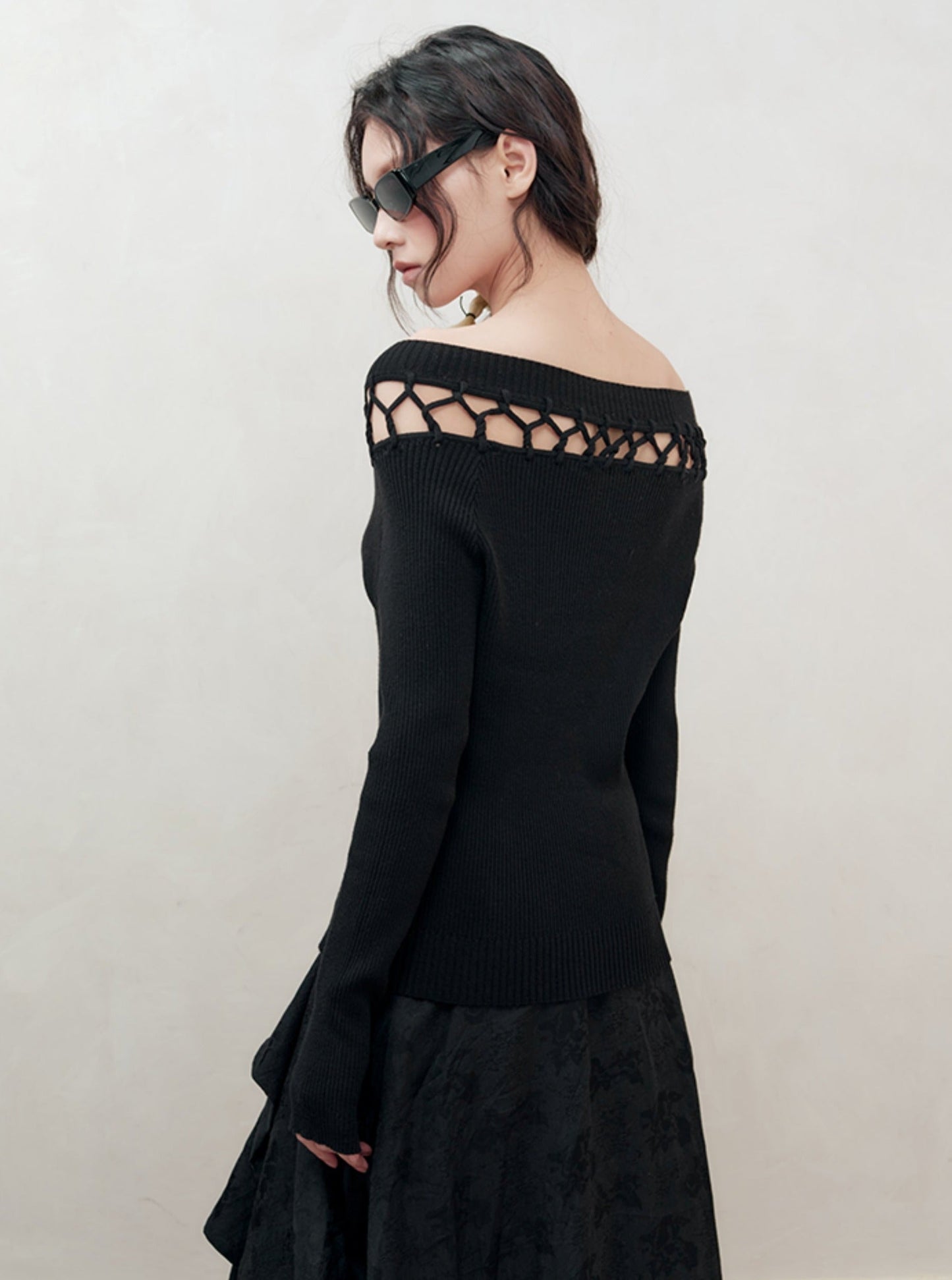 Cut-Out Straight Weave Top