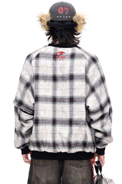 Retro Checked Loose Sweatshirt