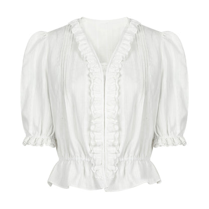 Lace Detail Feminine Trim Blouse