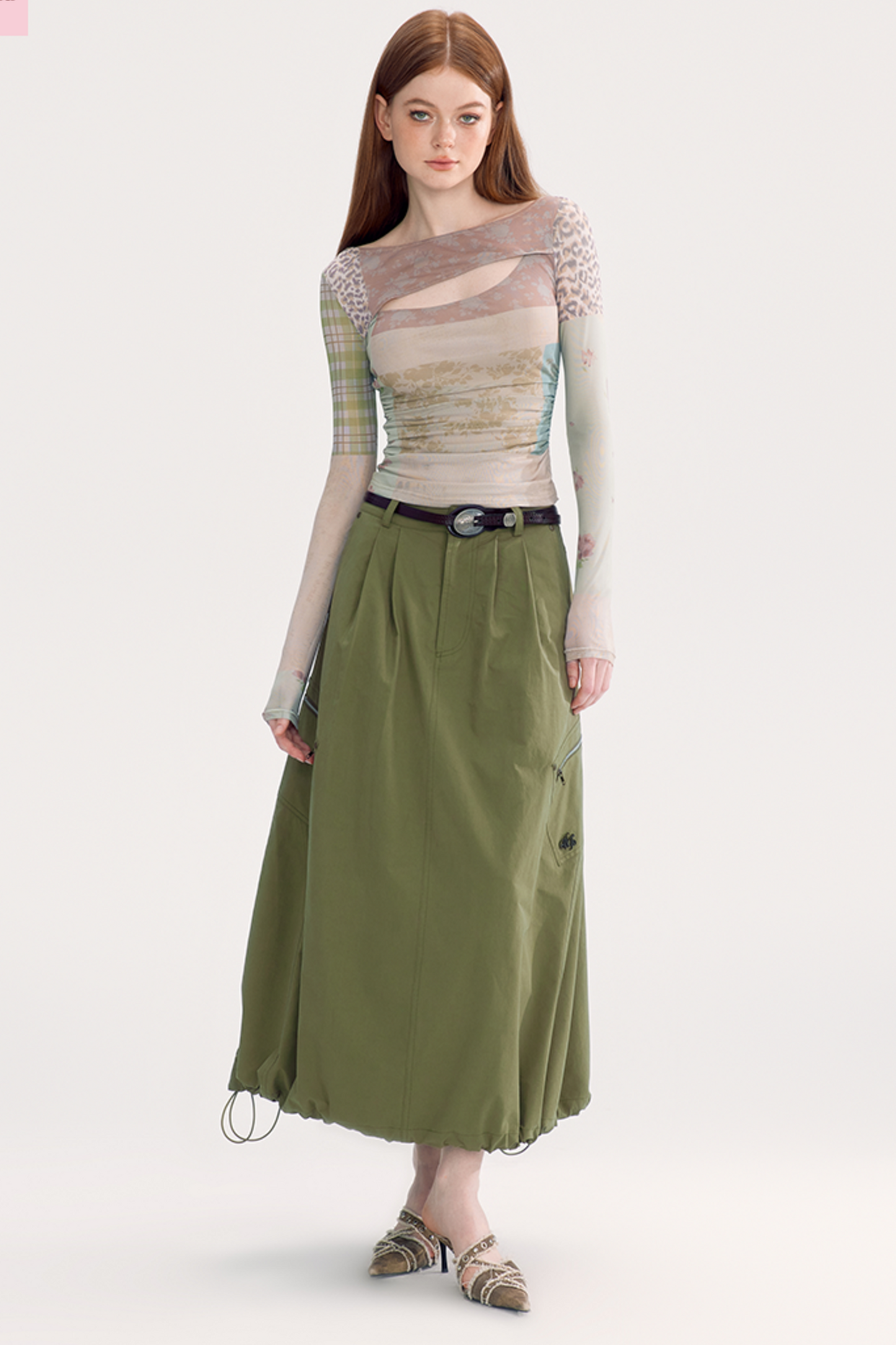 Pocket Detail Long Cargo Skirt