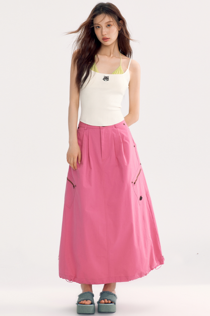 Pocket Detail Long Cargo Skirt