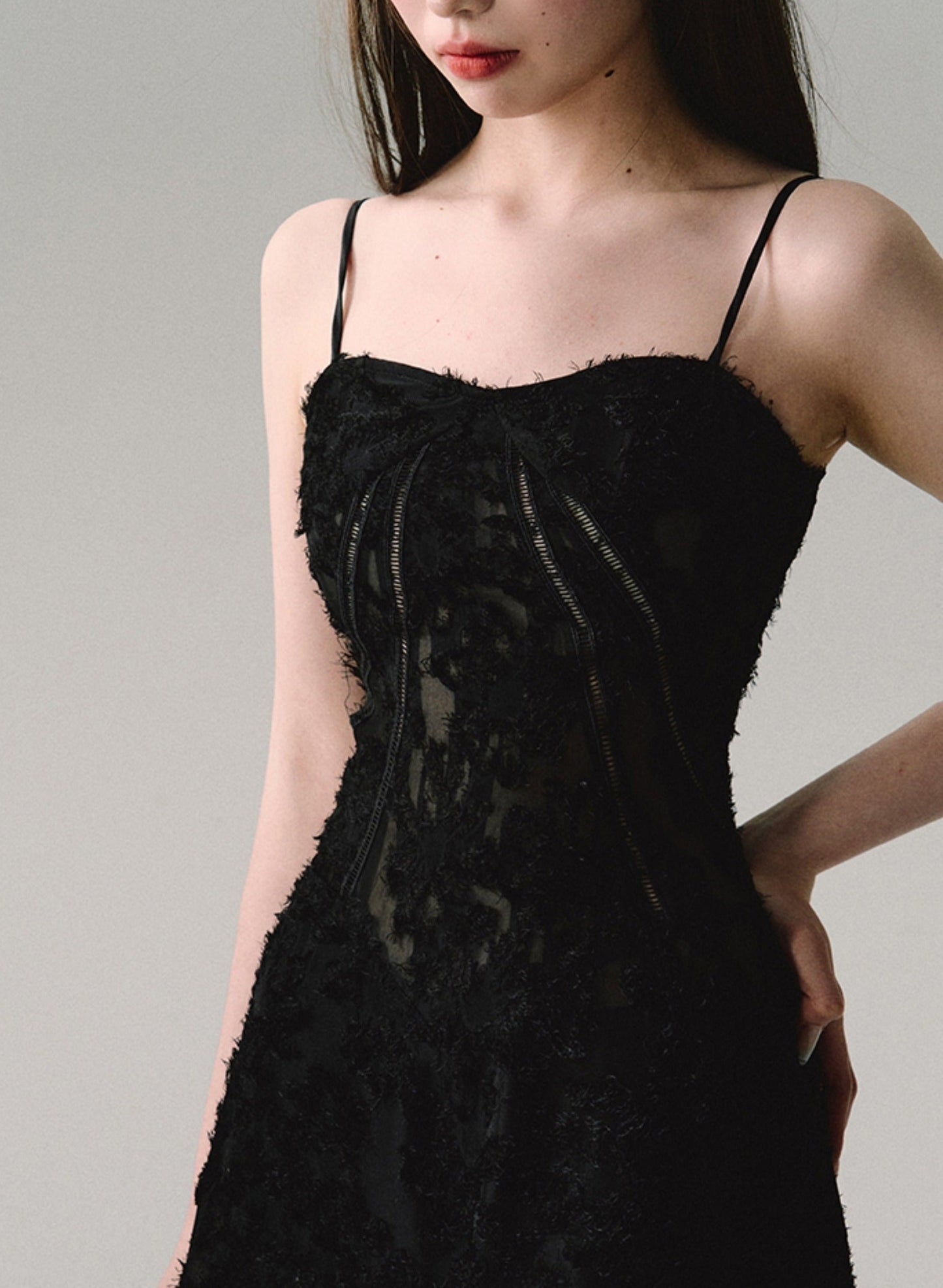 Black Cutout Lace Maxi Dress