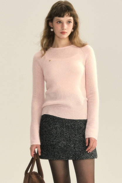 Mohair Round Neck T-Shirt