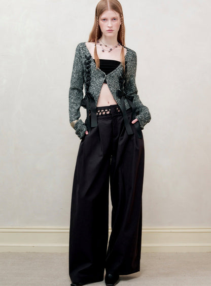 Blowing Shadow Wide-Leg Cut-Out Trousers