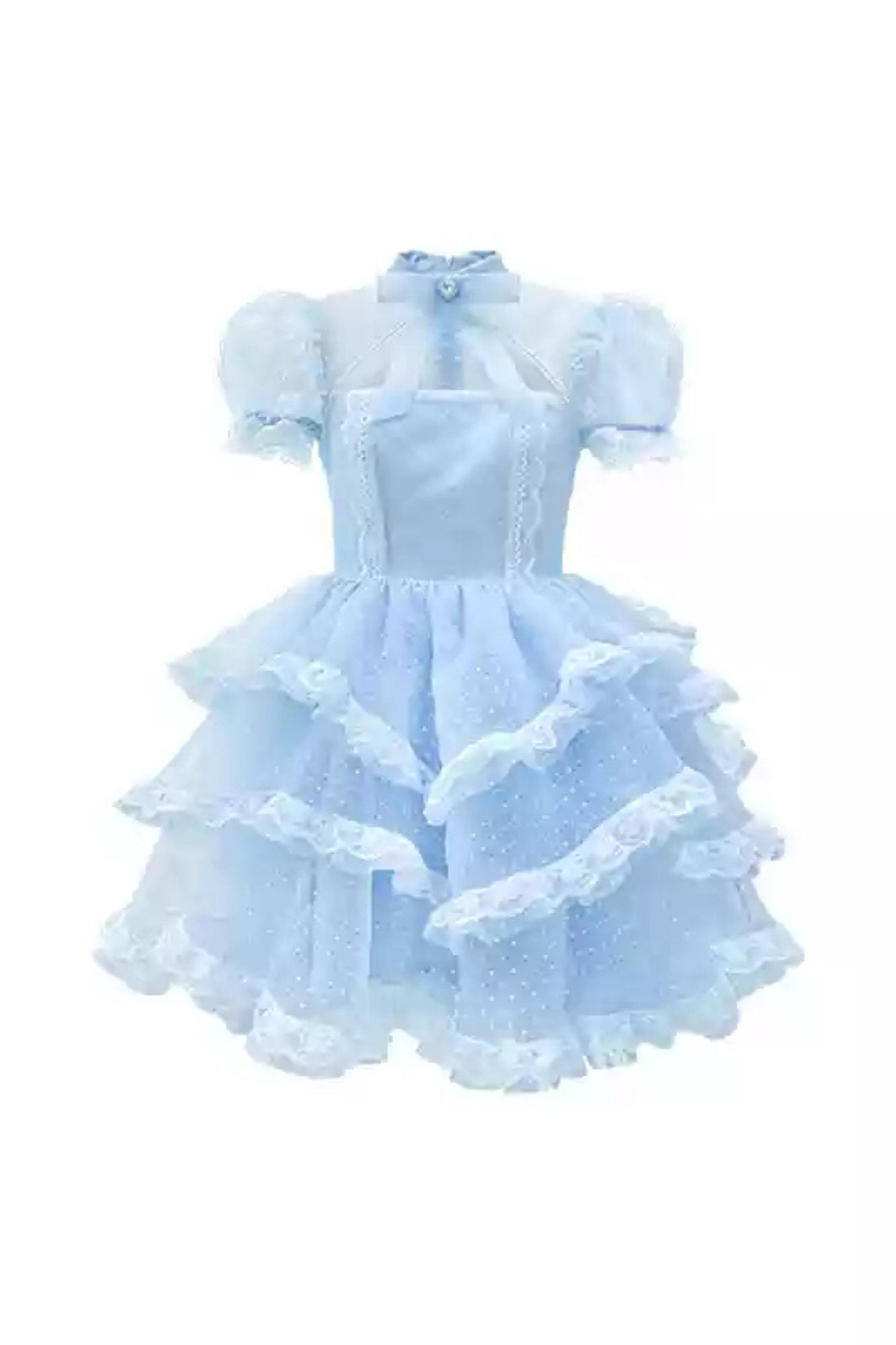 Baby Blue Spitzenkleid mit Strass 