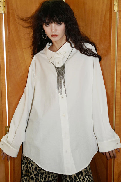 Retro Lapel Loose Shirt