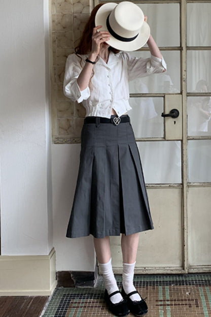 French High-Waist Quarter Skirt