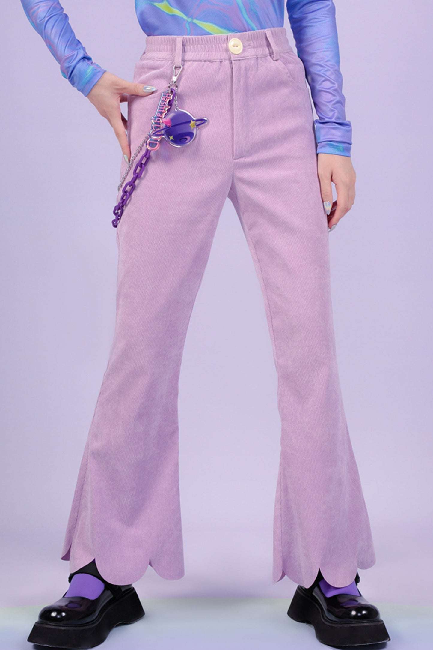 Petal Hem Flared Pants