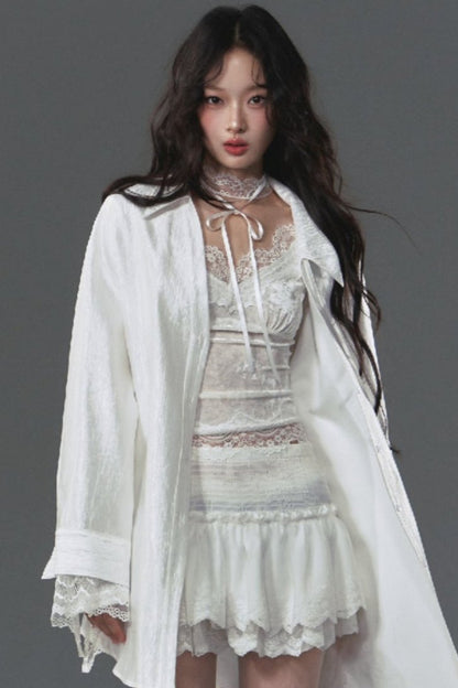 Jasmine White Lace Cut Out Shirt